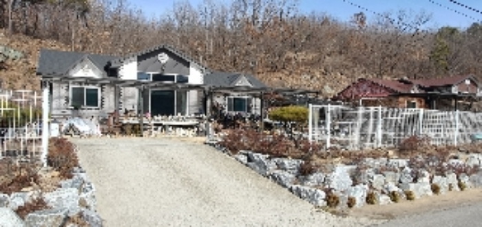 마당의 조경석과 담장, 진입로